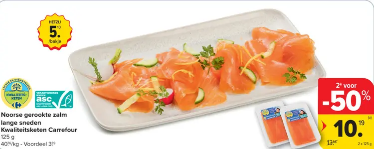 Promotie: Noorse gerookte zalm lange sneden