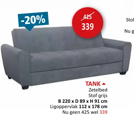 Promotie: TANK Zetelbed