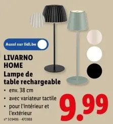 Offre: Lampe de table rechargeable