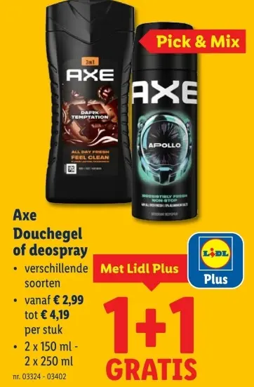 Aanbieding: Axe Douchegel of deospray