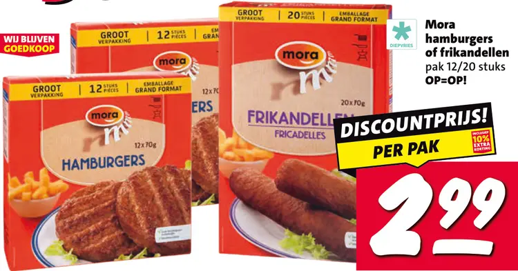 Aanbieding: Hamburgers of frikandellen