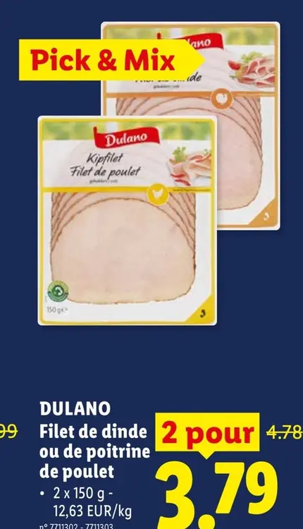 Offre: Filet de dinde ou de poitrine de poulet