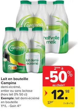 Offre: Lait en bouteille