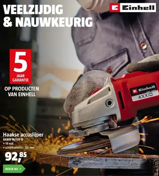 Aanbieding: Haakse accuslijper AXXIO 18/125 Q