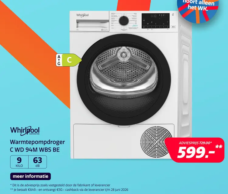 Aanbieding: Whirlpool C WD 94M WBS BE