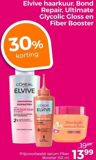 Aanbieding: Haarkuur, Bond Repair, Ultimate Glycolic Gloss en Fiber Booster