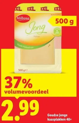 Aanbieding: Goudse jonge kaasplakken 48+