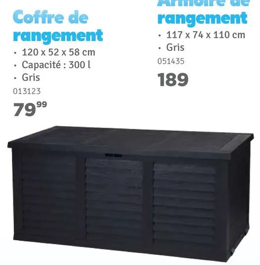 Offre: Coffre de rangement 120x52x58 cm