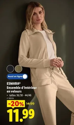 Offre: Ensemble d'intérieur en velours
