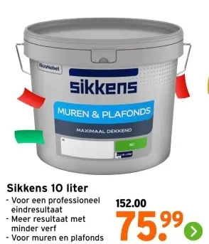 Aanbieding: Muren & plafonds 10 liter