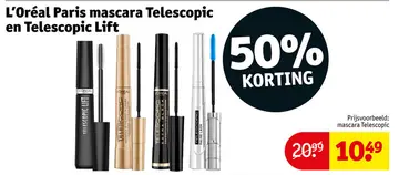 Aanbieding: L'Oréal Paris mascara Telescopic en Telescopic lift