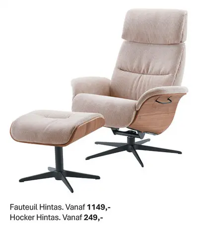 Aanbieding: Fauteuil en hocker Hintas