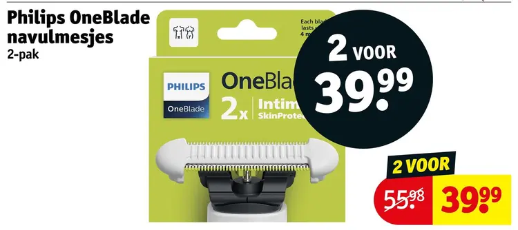 Aanbieding: Philips OneBlade navulmesjes