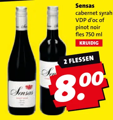 Aanbieding: Cabernet syrah VDP d'oc of pinot noir