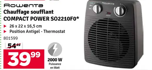 Offre: Chauffage soufflant COMPACT POWER SO2210F0*