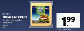 Offre: Fromage pour burgers