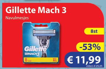 Aanbieding: Gillette Mach 3 Navulmesjes