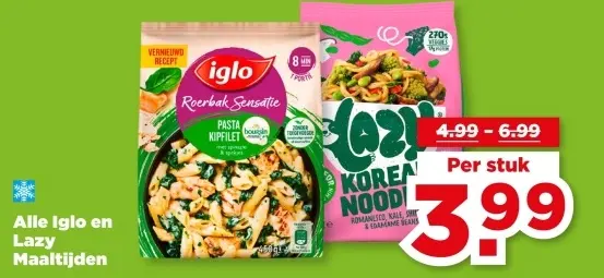 Aanbieding: Iglo en Lazy Maaltijden