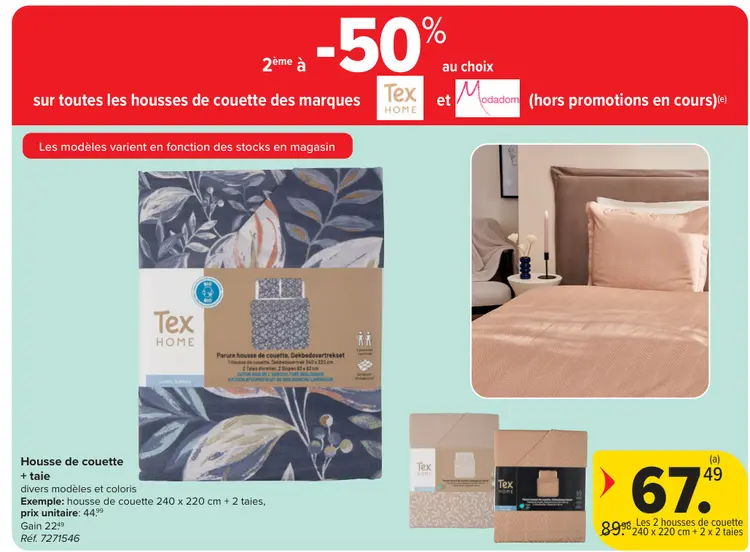 Offre: Housse de couette + taie