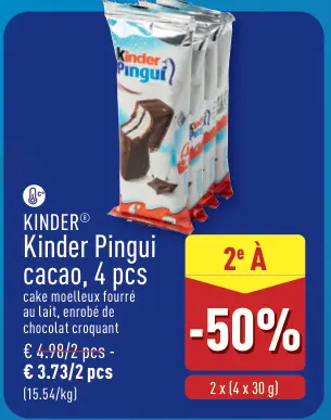 Offre: Kinder Pingui cacao, 4 pcs