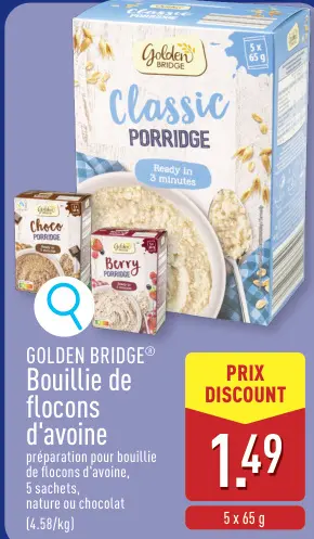 Offre: GOLDEN BRIDGE® Bouillie de flocons d'avoine