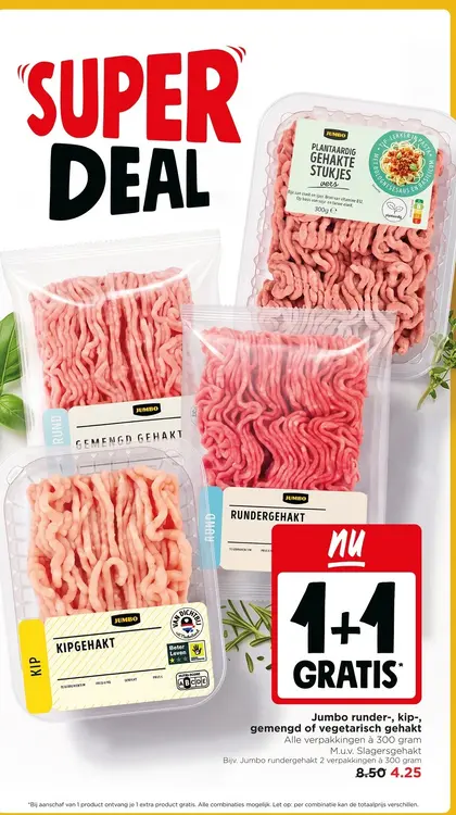 Aanbieding: Jumbo runder-, kip-, gemengd of vegetarisch g