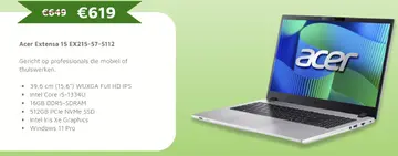 Aanbieding: Acer Extensa 15 EX215-57-5112