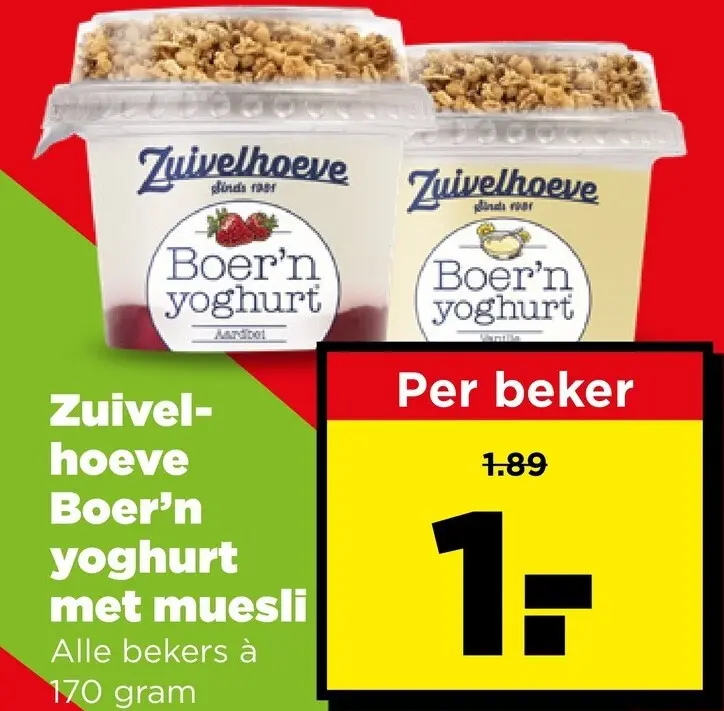Aanbieding: Boer'n yoghurt met muesli