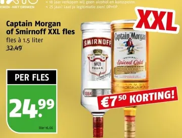 Aanbieding: Captain Morgan of Smirnoff XXL fles