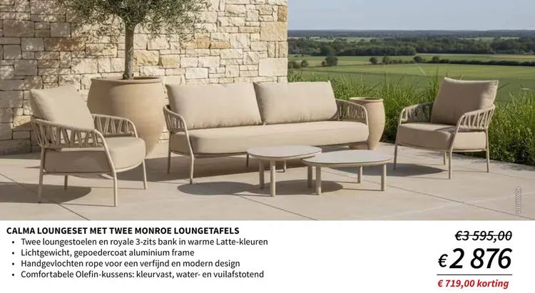Promotie: Calma loungeset met twee MONROE loungetafels