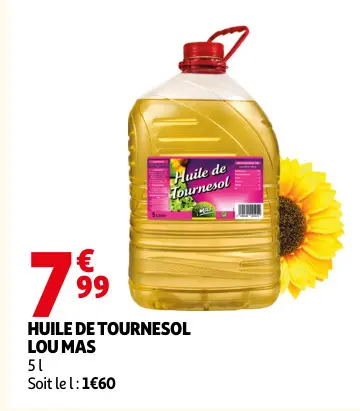Offre: Huile de tournesol Lou Mas