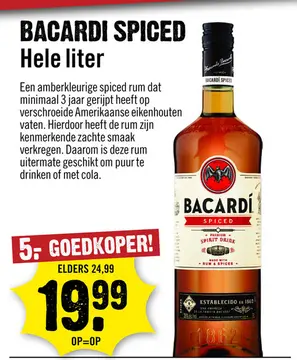 Aanbieding: Bacardi Spiced Rum 100 cl