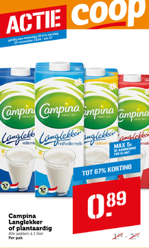 Aanbieding: Campina Langlekker of plantaardig