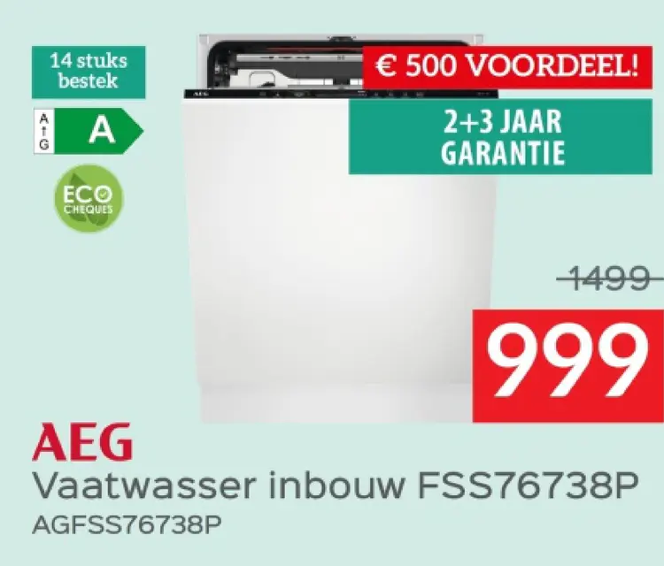 Promotie: Vaatwasser inbouw FSS76738P