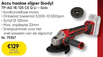 Aanbieding: Accu haakse slijper (body)