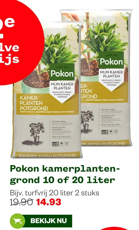 Aanbieding: Pokon kamerplanten-grond