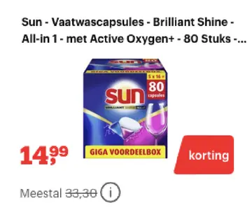 Aanbieding: Sun - Vaatwascapsules - Brilliant Shine - All