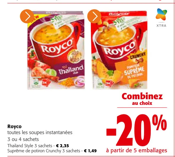 Offre: Royco toutes les soupes instantanées