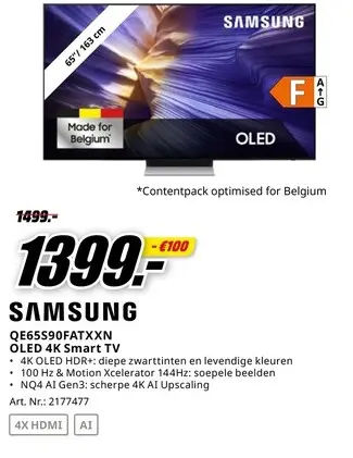 Promotie: QE65S90FATXXN OLED 4K Smart TV