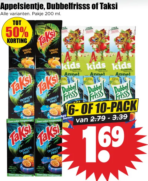 Aanbieding: Appelsientje, Dubbelfrisss of Taksi