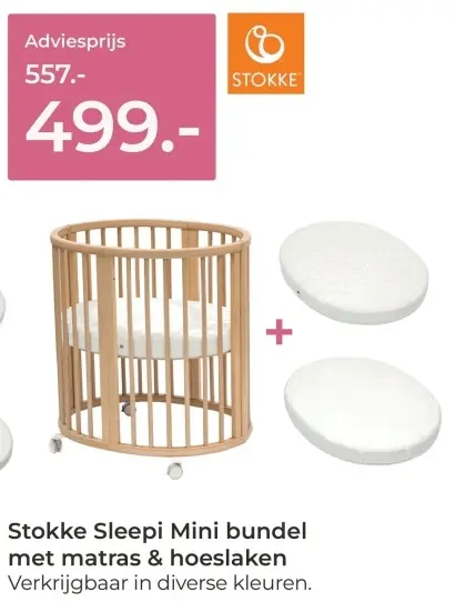 Aanbieding: Stokke Sleepi Mini bundel met matras & hoeslaken