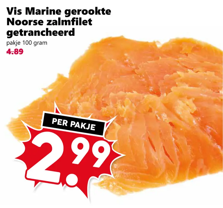 Aanbieding: Gerookte Noorse zalmfilet getrancheerd