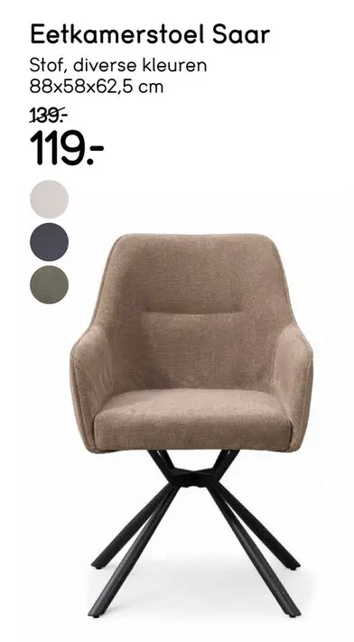 Aanbieding: Eetkamerstoel Saar - taupe