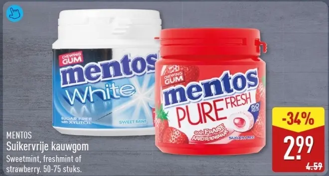 Aanbieding: Mentos Suikervrije kauwgom