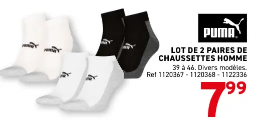Offre: Lot de 2 paires de chaussettes homme
