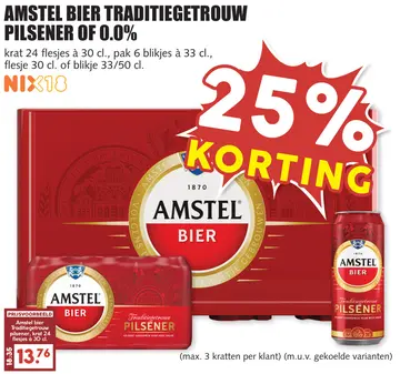 Aanbieding: Amstel bier traditiegetrouwpilsener of 0.0%