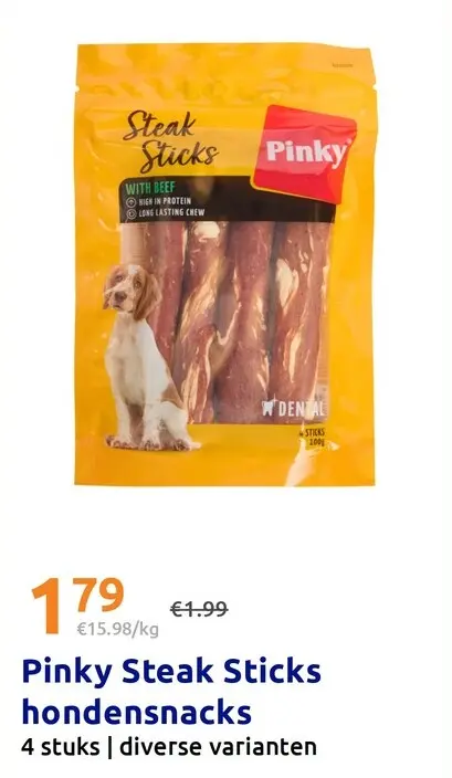 Promotie: Pinky Steak Sticks hondensnacks