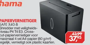 Aanbieding: Papiervernietiger safe x40-b