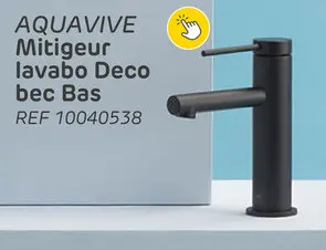 Offre: Mitigeur de lavabo à bec bas aquavive irminio noir