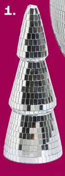 Aanbieding: Kerstboom disco zilver 20cm